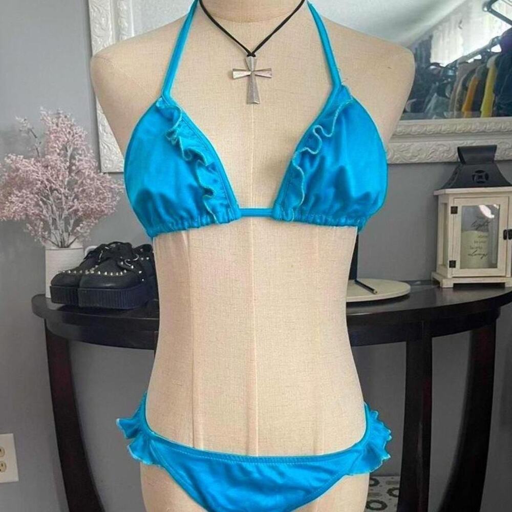 Y2k ruffled bikini set